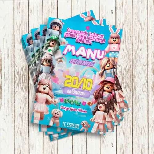 Convite Impresso - Roblox Menina Candy