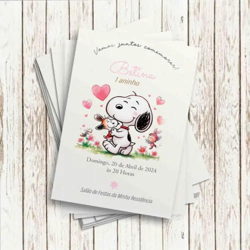 Convite Impresso - Snoopy Clean