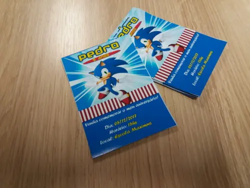 Convite Impresso - Sonic