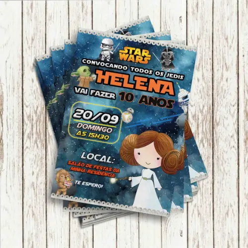 Convite Impresso - Star Wars Menina