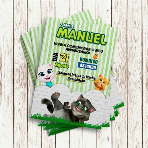 Convite Impresso - Talking Tom