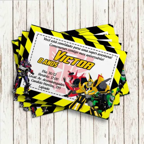 Convite Impresso - Transformers