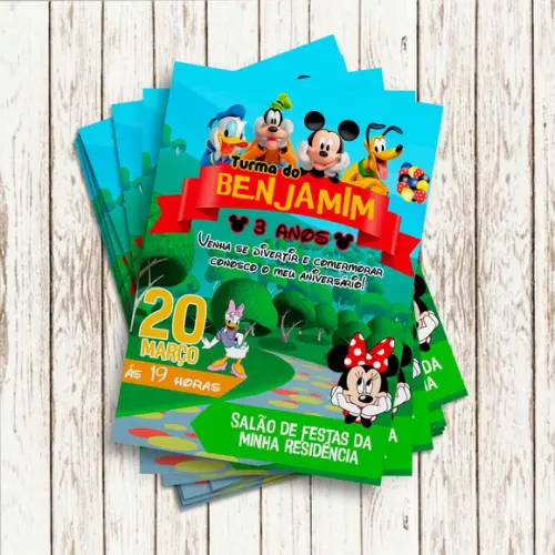 Convite Impresso - Turma do Mickey
