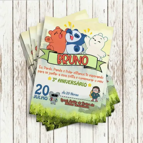 Convite Impresso - Urso sem Curso