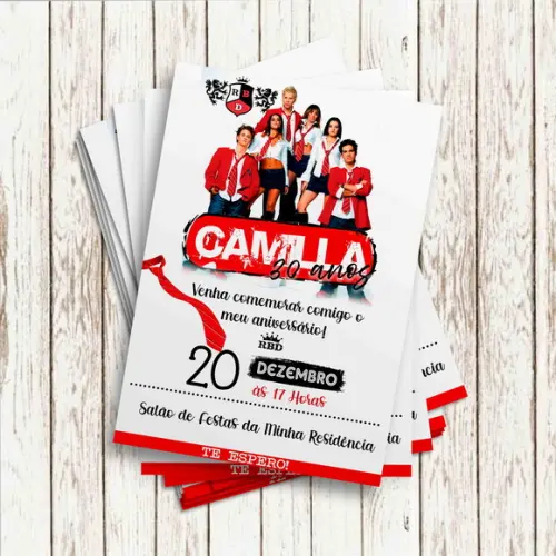 Convite Impresso (10 x 15) - Rbd - Rebelde