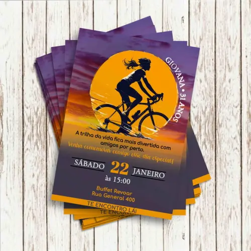 Convite Impresso (10x15) - Ciclista