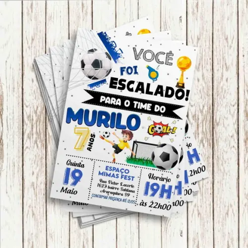 Convite Impresso (10x15) - Futebol