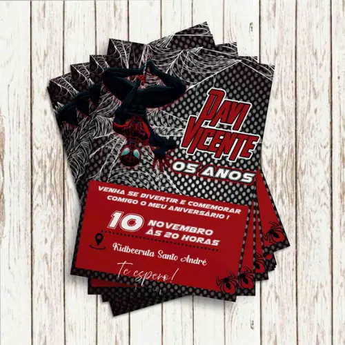 Convite Impresso (10x15) - Homem Aranha Verse