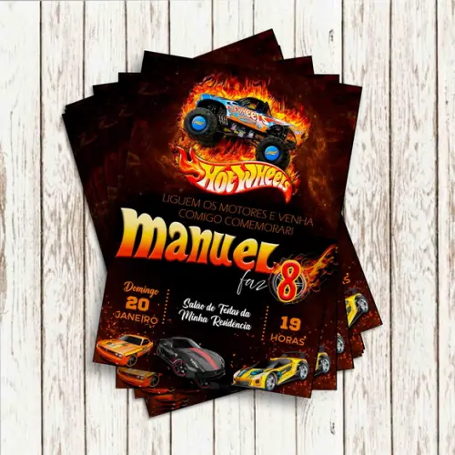 Convite Impresso (10x15) - Hot Wheels 02