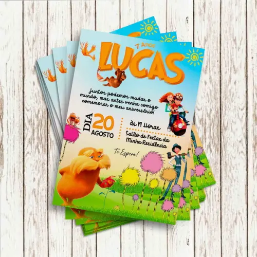 Convite Impresso (10x15) - Lorax
