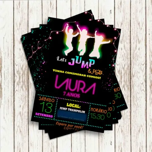 Convite Impresso (10x15) - Jump Neon
