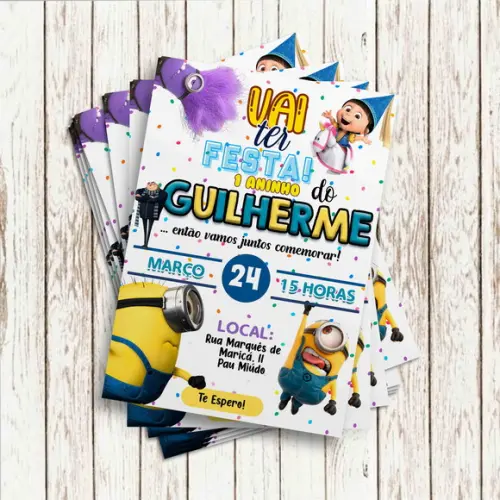 Convite Impresso (10x15) - Minions
