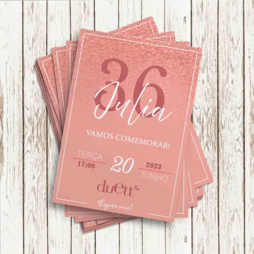 Convite Impresso (10x15) - sem Tema Rose