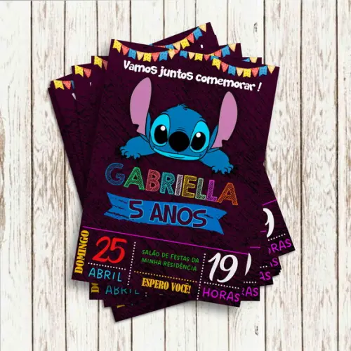 Convite Impresso (10x15) - Stitch 02