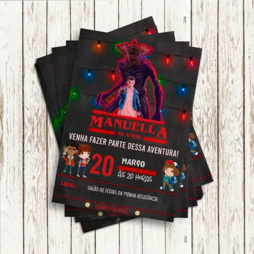Convite Impresso (10x15) - Stranger Things