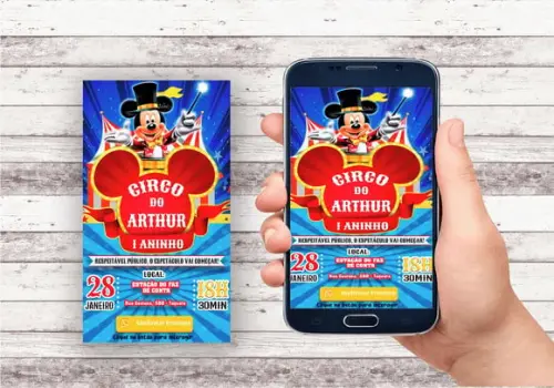 Convite Interativo - Circo do Mickey