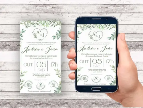 Convite Interativo - Casamento Folhagem/ Bodas de Prata