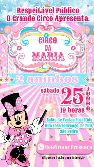 Convite Interativo - Circo da Minnie