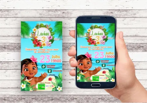 Convite Interativo - Moana Baby