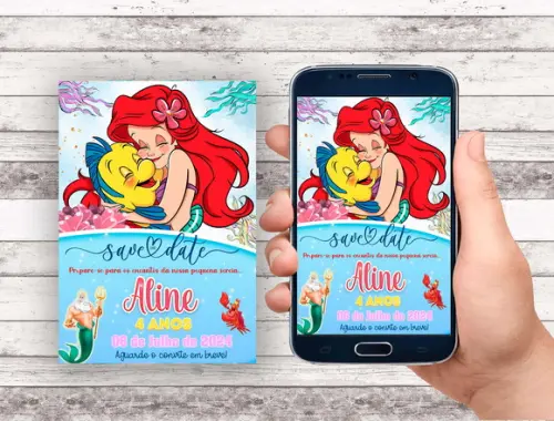 Convite Save The Date - Ariel