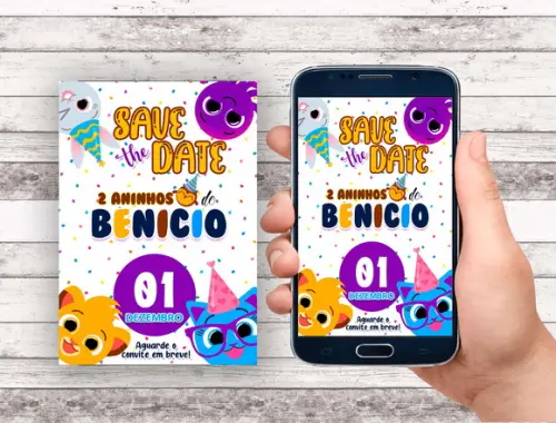 Convite Save The Date - Bolofofos