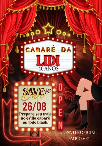 Convite Save The Date - Cabare