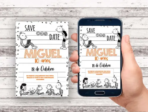Convite Save The Date - Diario de Um Banana