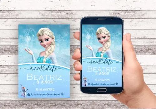 Convite Save The Date - Frozen