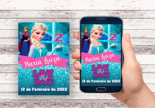 Convite Save The Date - Frozen