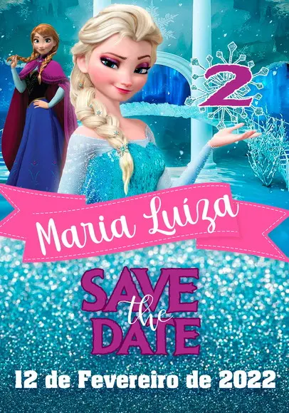 Convite Save The Date - Frozen