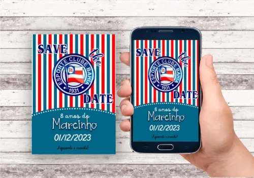 Convite Save The Date - Futebol Bahia