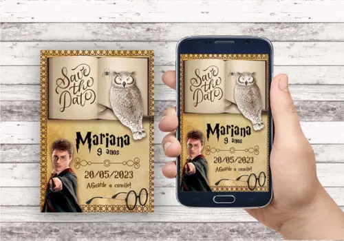 Convite Save The Date - Harry Potter 02