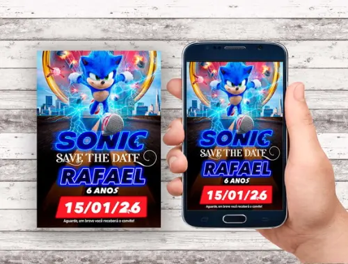 Convite Save The Date - Sonic