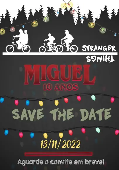 Convite Save The Date - Stranger Things