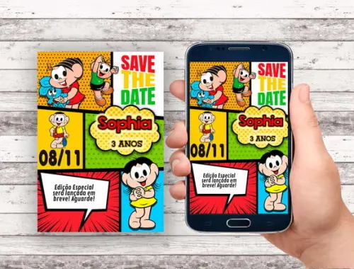 Convite Save The Date - Turma da Monica