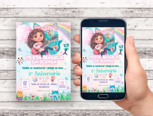 Convite Virtual - a Casa Mágica da Gabby Candy Color