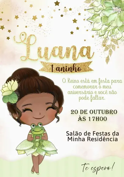 Convite Virtual - a Princesa e o Sapo