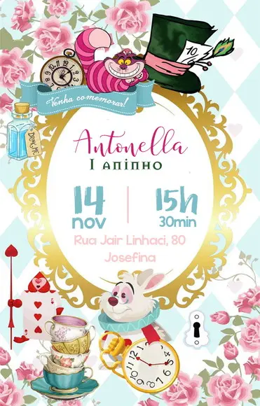 Convite Virtual - Alice no País das Maravilhas