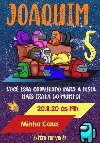 Convite Virtual - Among Us