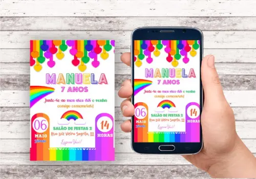 Convite Virtual - Arco Iris