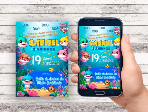 Convite Virtual - Baby Shark 02