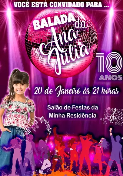 Convite Virtual - Balada Neon com Foto