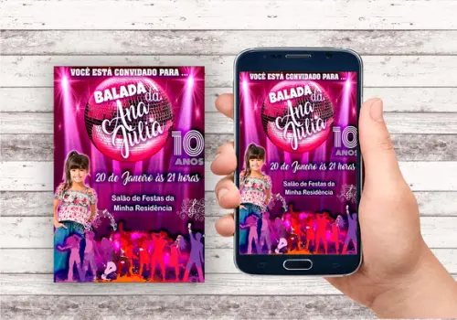 Convite Virtual - Balada Neon com Foto