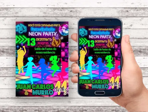 Convite Virtual - Balada Neon 02