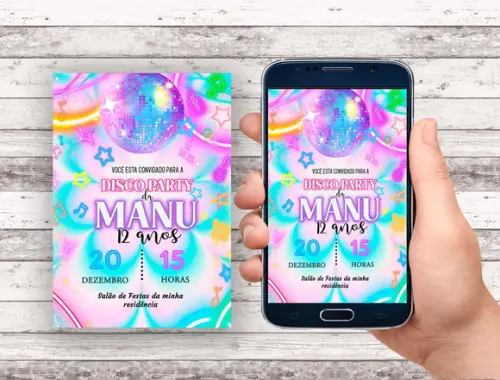 Convite Virtual - Balada Neon Tie Dye