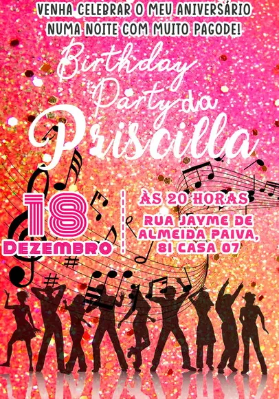Convite Virtual - Balada Pink