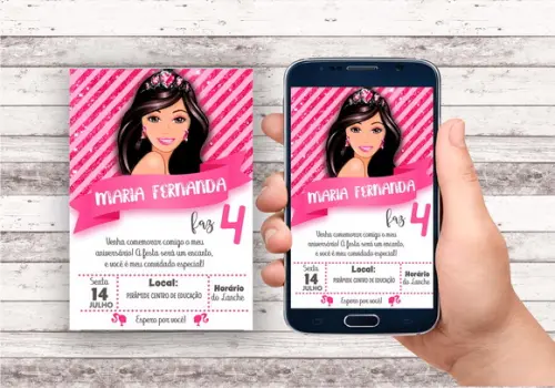 Convite Virtual - Barbie Morena