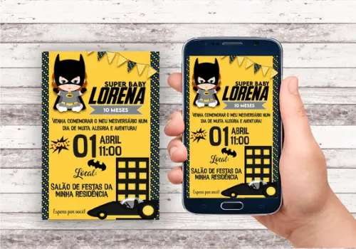 Convite Virtual - Batgirl Baby