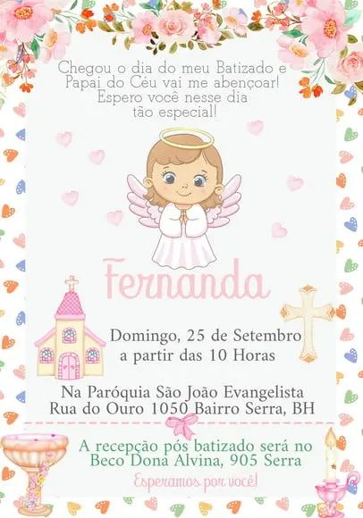Convite Virtual - Batizado Menina 05