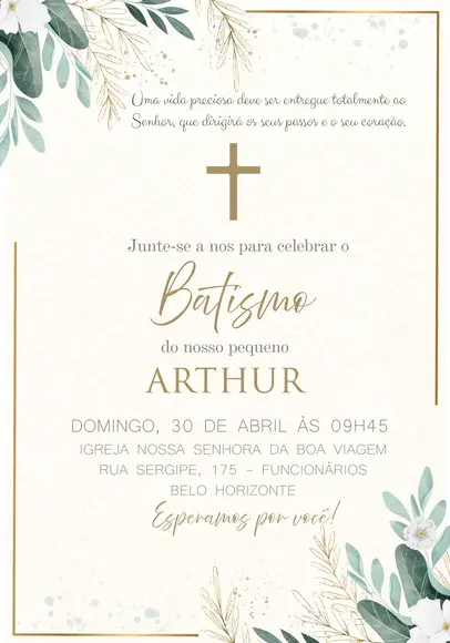 Convite Virtual - Batizado Clean 02